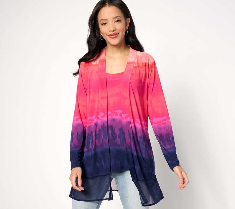 Women with Control Como Jersey & Triple Mesh Tank & Cardigan Set — View 11