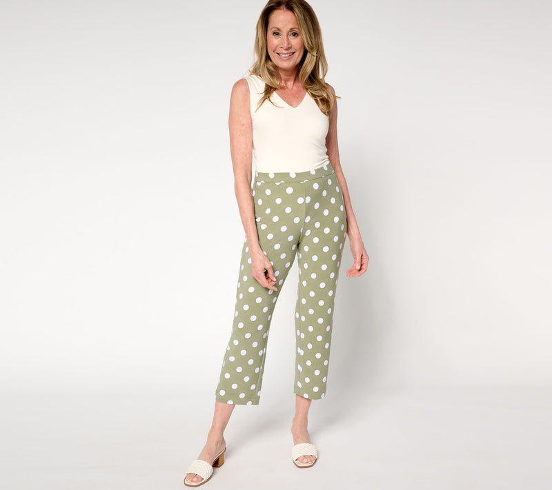 Dennis Basso Regular Polka Dot Italia Knit Crop Pants — View 15