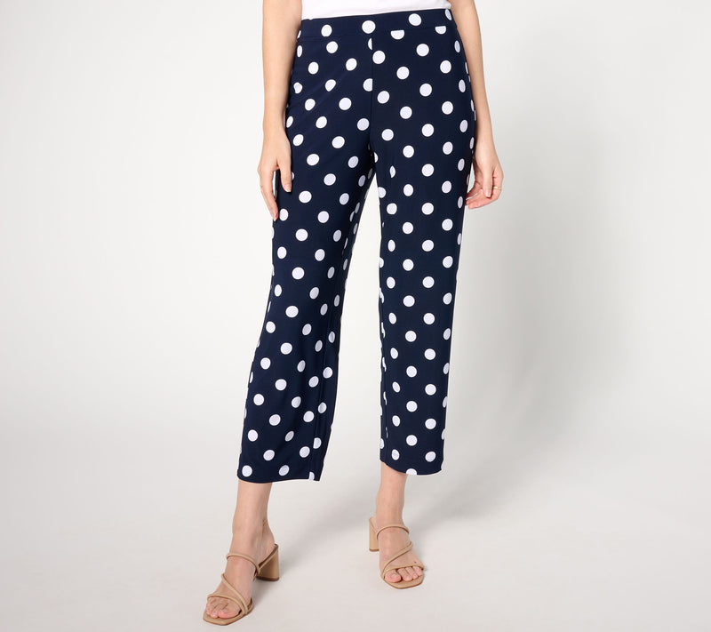 Dennis Basso Regular Polka Dot Italia Knit Crop Pants — View 6
