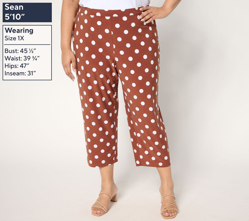 Dennis Basso Petite Polka Dot Italia Knit Crop Pants — View 12