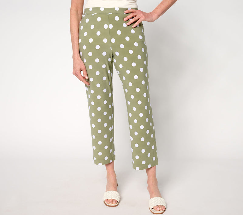 Dennis Basso Petite Polka Dot Italia Knit Crop Pants — Main view