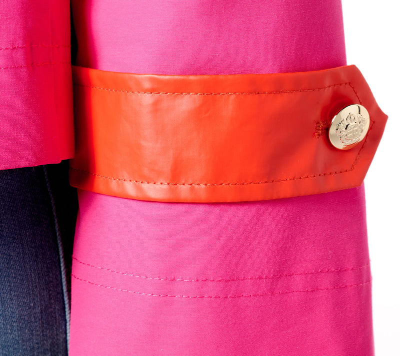 Dennis Basso Double Breasted Trench Coat with Pop Color Detail — View 5