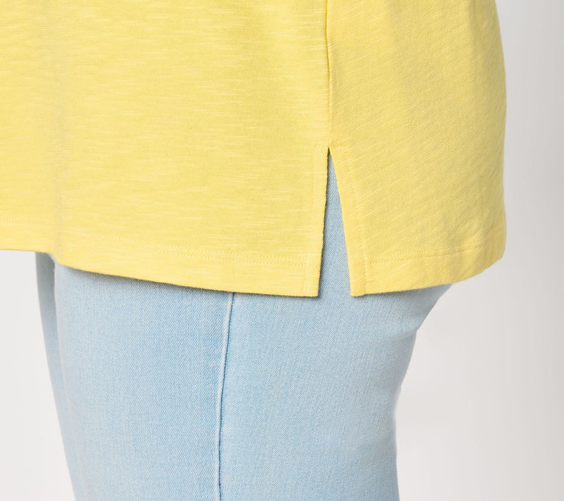 Denim & Co. Naturals Linen Blend Crossover V-Neck Top — View 22