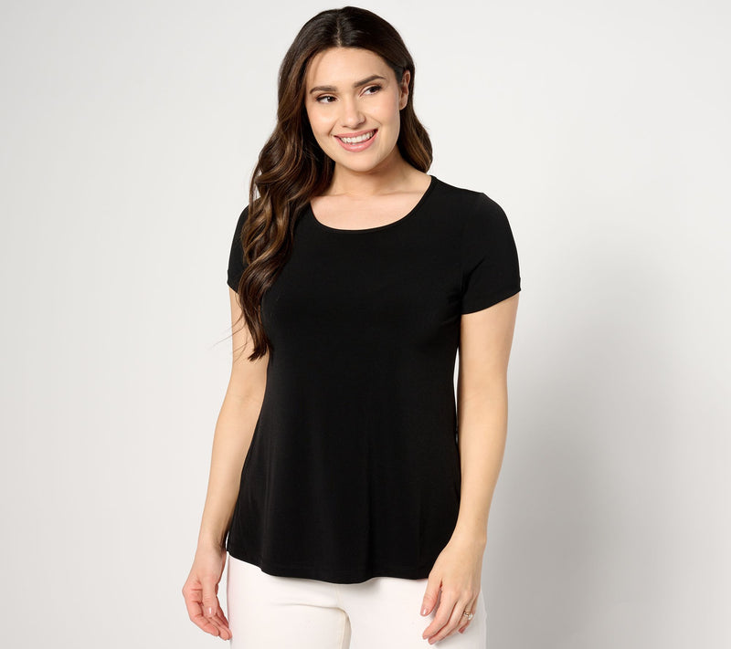 Susan Graver Modern Essentials Liquid Knit A-Line Top — View 11