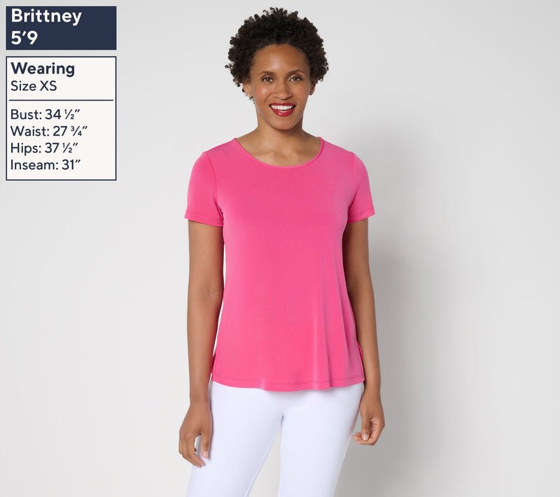 Susan Graver Modern Essentials Liquid Knit A-Line Top — View 13