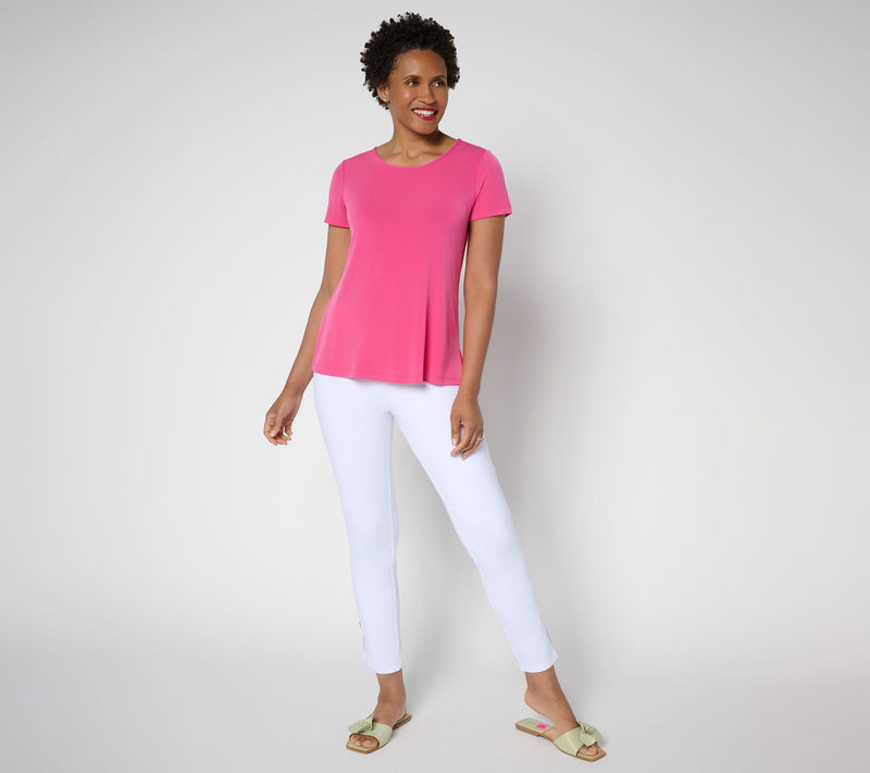 Susan Graver Modern Essentials Liquid Knit A-Line Top — View 15
