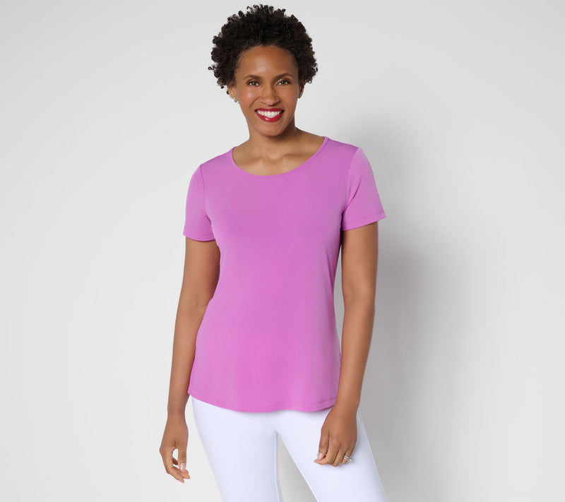 Susan Graver Modern Essentials Liquid Knit A-Line Top — View 23