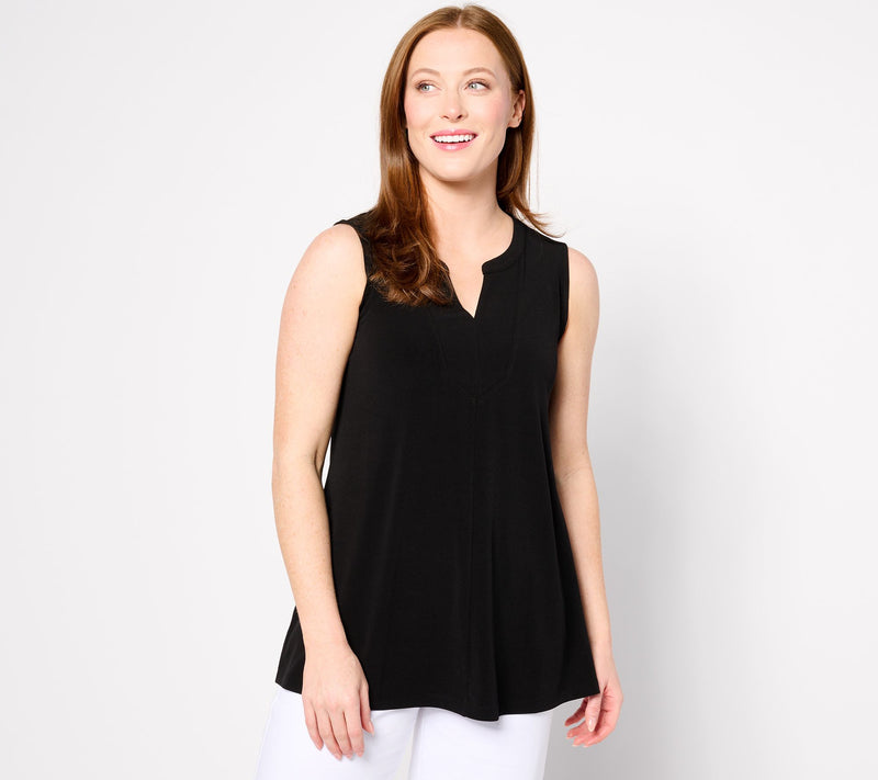 Susan Graver Petite Modern Essentials Liquid Knit A-Line Tunic — View 2