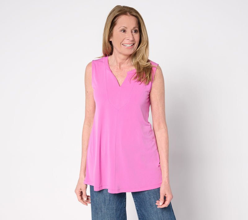Susan Graver Petite Modern Essentials Liquid Knit A-Line Tunic — View 10