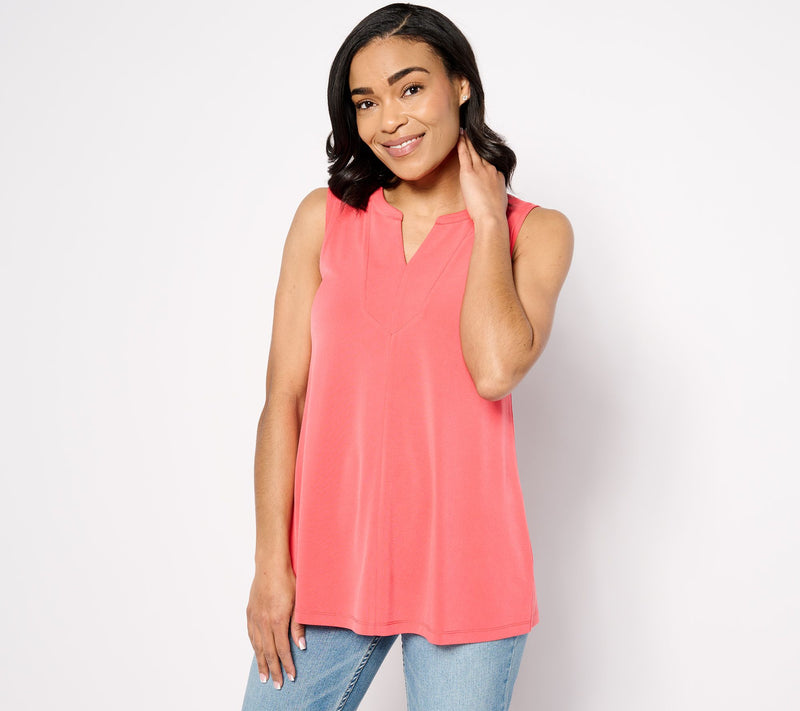 Susan Graver Petite Modern Essentials Liquid Knit A-Line Tunic — View 4