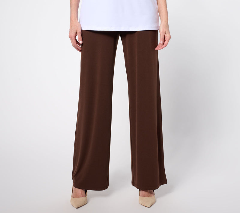 Susan Graver Regular Liquid Knit Wide Leg Pants with Waist Detail — View 11