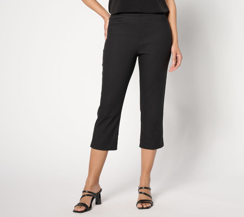 Susan Graver Regular Cotton Ultra Stretch Slim-Leg Capri Pants — View 7