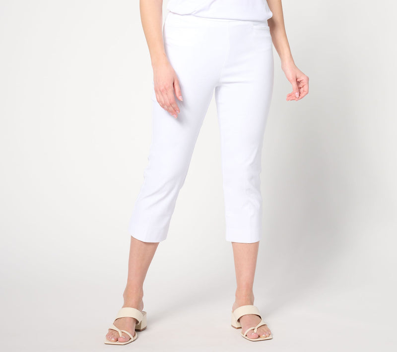 Susan Graver Regular Cotton Ultra Stretch Slim-Leg Capri Pants — Main view