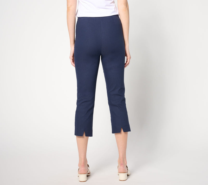 Susan Graver Petite Cotton Ulta Stretch Slim-Leg Capri Pants — View 8