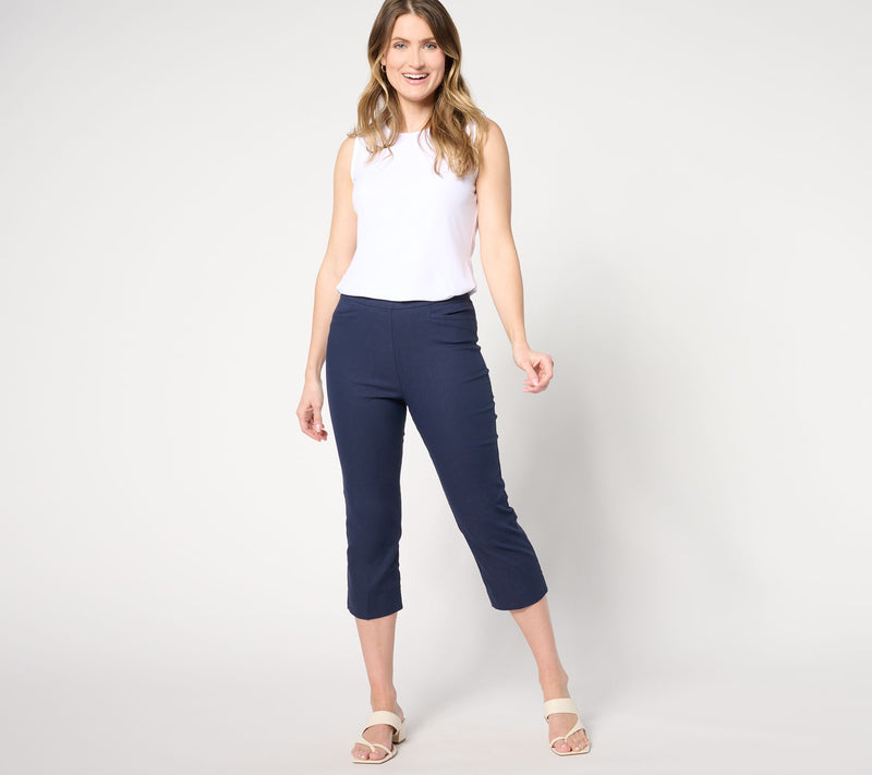 Susan Graver Petite Cotton Ulta Stretch Slim-Leg Capri Pants — View 9