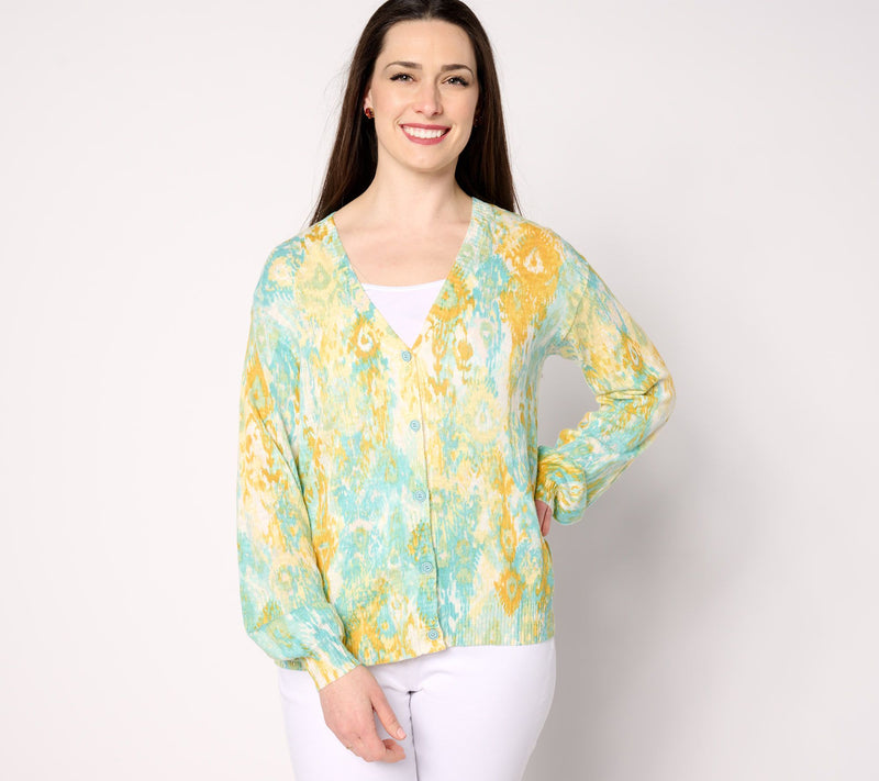 Denim & Co. Canyon Retreat V-Neck Button-Front Cardigan — View 12