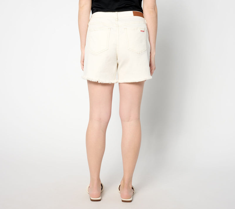 Peace Love World Love Unites Us Denim Short White Sand — View 2