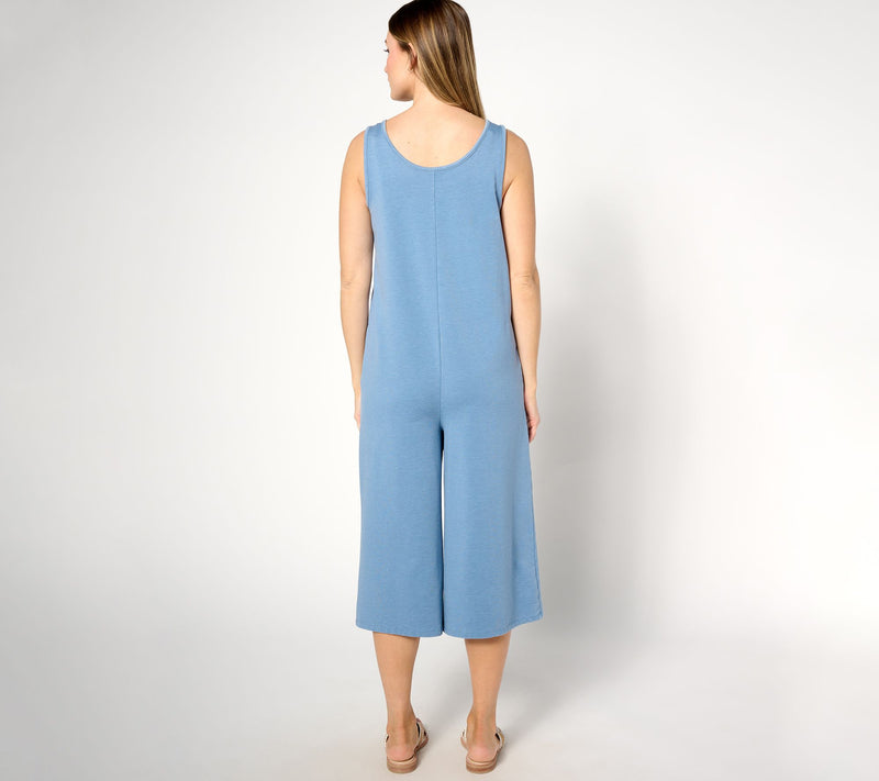 AnyBody Lounge Regular Beach Wash French Terry Crop Jumpsuit — View 10