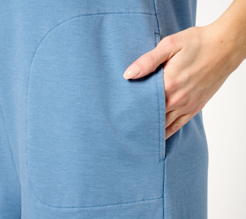 AnyBody Lounge Petite Beach Wash French Terry Crop Jumpsuit — View 11