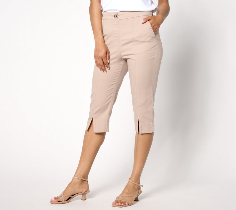 Isaac Mizrahi Live! Regular Brushed Sateen Pedal Pusher Pants — View 7