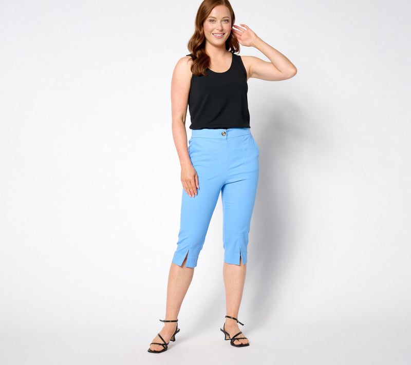 Isaac Mizrahi Live! Petite Brushed Sateen Pedal Pusher Pants — View 9