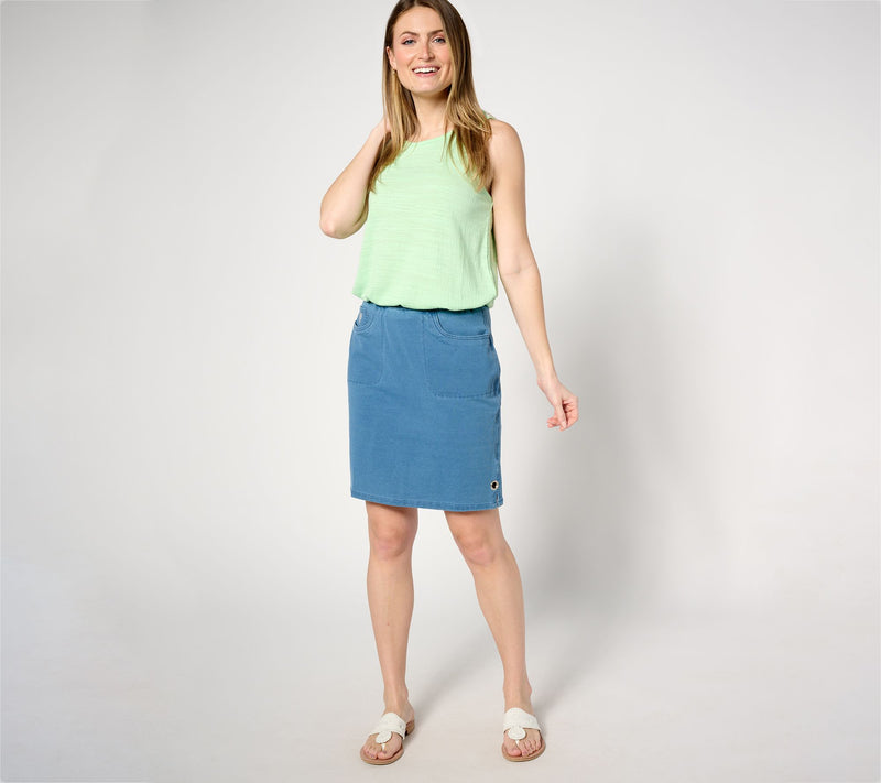 Quacker Factory DreamJeannes Short Oh Grommet Skort — View 9