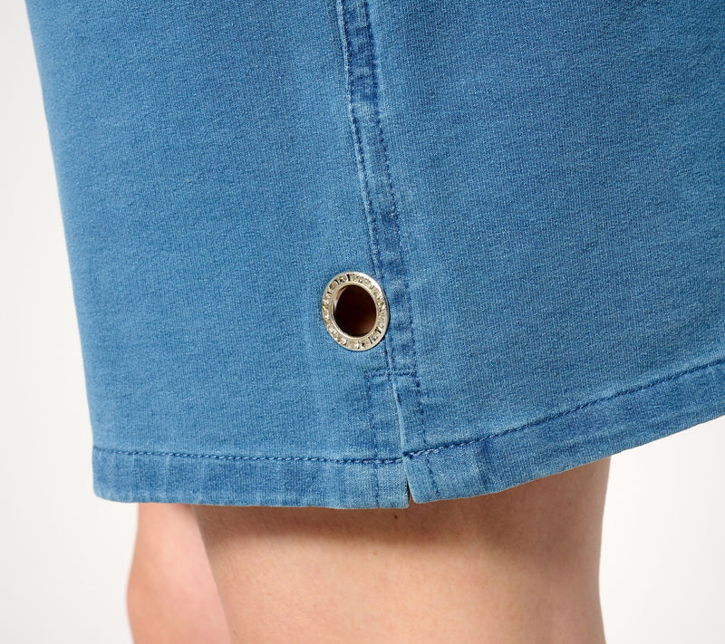 Quacker Factory DreamJeannes Short Oh Grommet Skort — View 10
