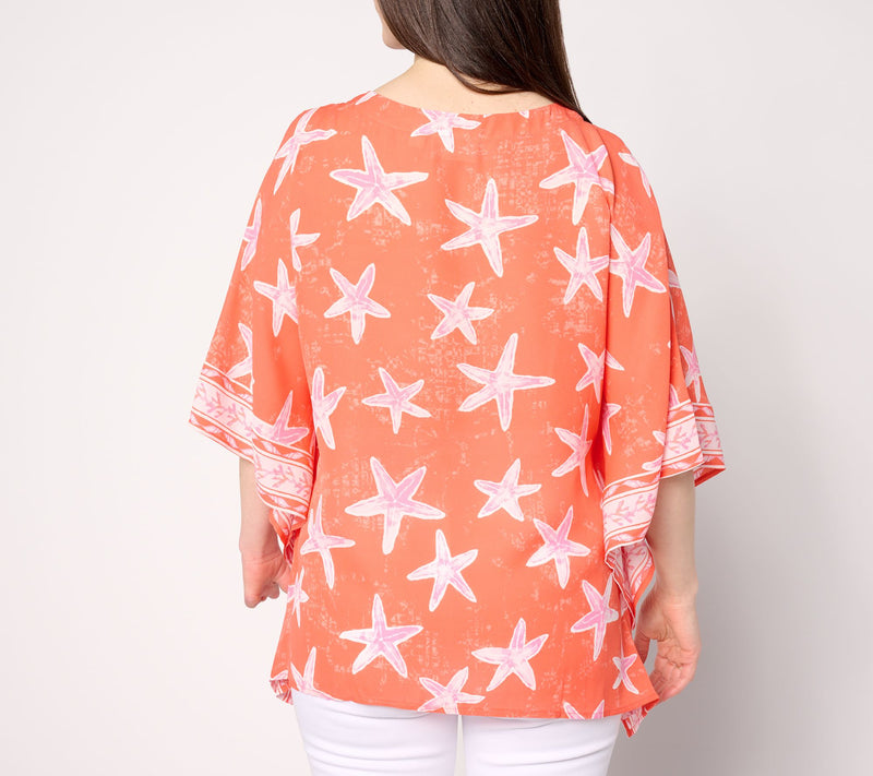 Quacker Factory Nautical Printed Butterfly Top — View 3