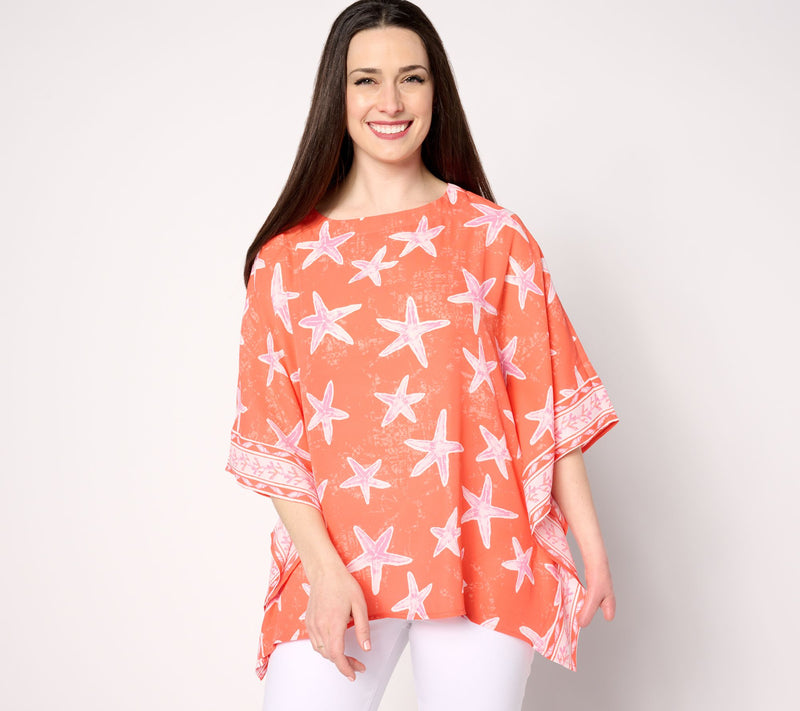 Quacker Factory Nautical Printed Butterfly Top — View 2
