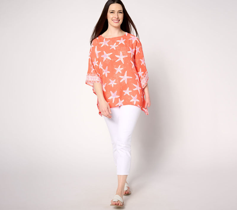 Quacker Factory Nautical Printed Butterfly Top — View 4
