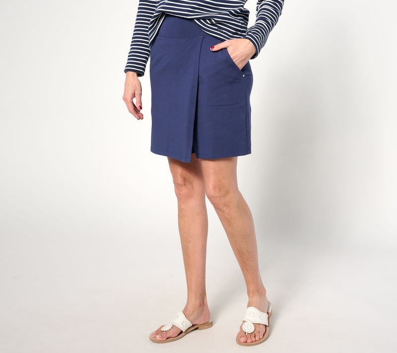 Sport Savvy Faux Wrap Front Skort with Pockets — View 8