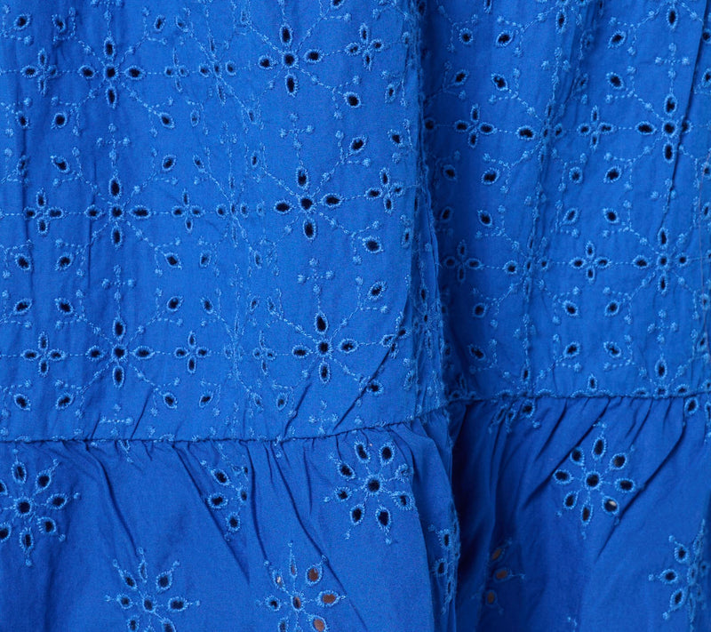 Isaac Mizrahi Live! Petite Cotton Eyelet Tiered Midi Dress — View 9