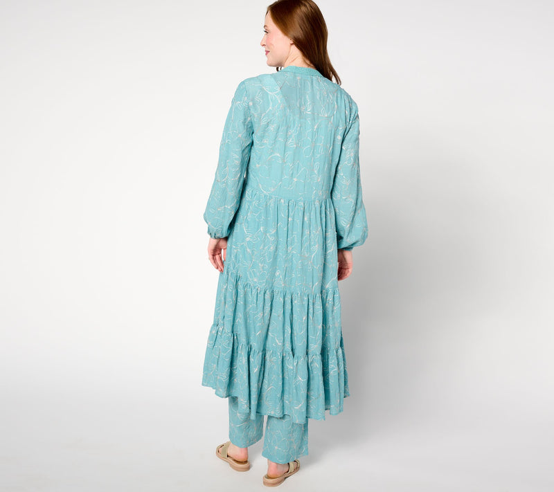 Isaac Mizrahi Live! Regular Bridgehampton Embroidered Gauze Duster — View 8