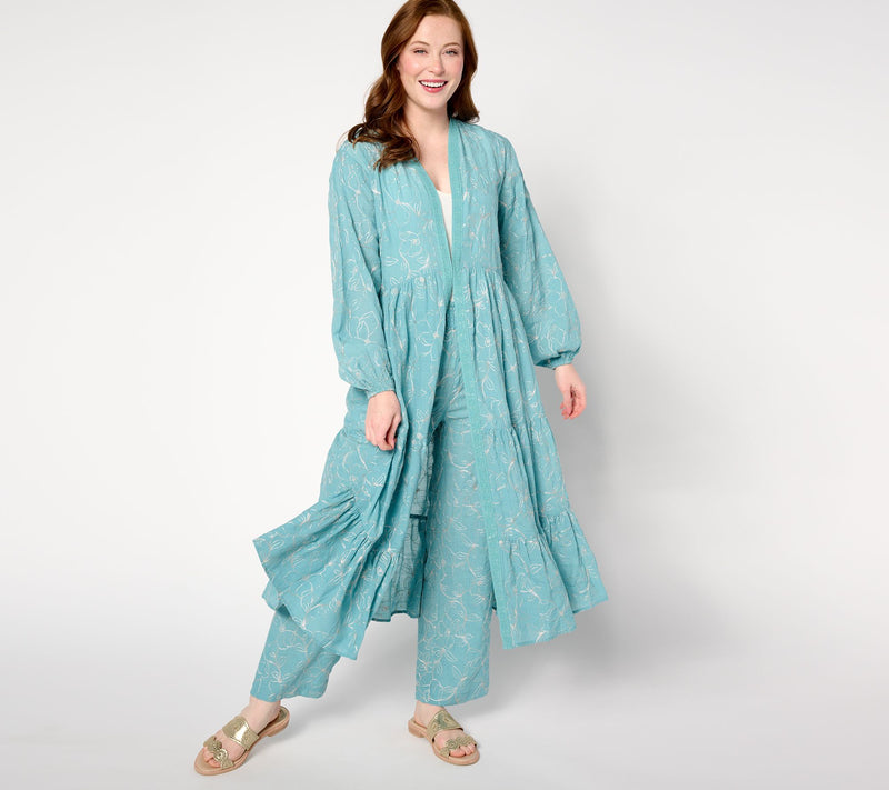 Isaac Mizrahi Live! Regular Bridgehampton Embroidered Gauze Duster — Main view