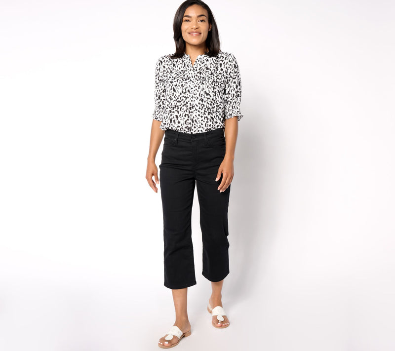 NYDJ High Rise Joni Capri in Cool Embrace - Black — View 5