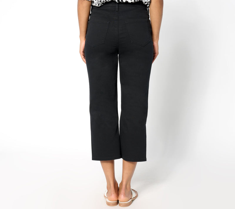 NYDJ High Rise Joni Capri in Cool Embrace - Black — View 4