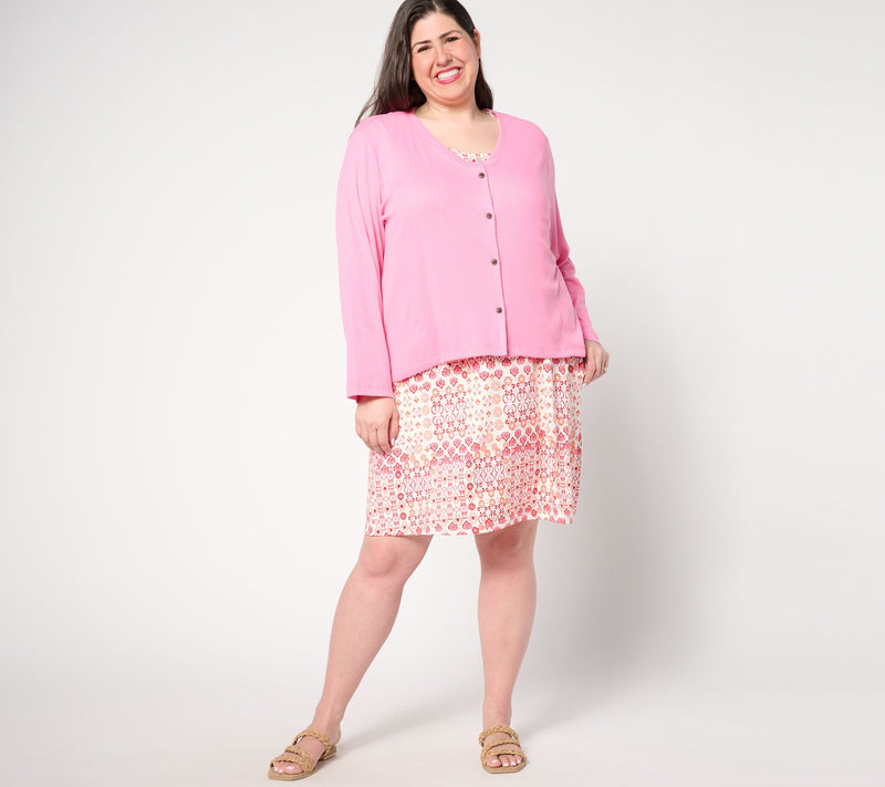 MUK LUKS Cloud Knit Dress & Ribbed Knit Cardigan — View 12