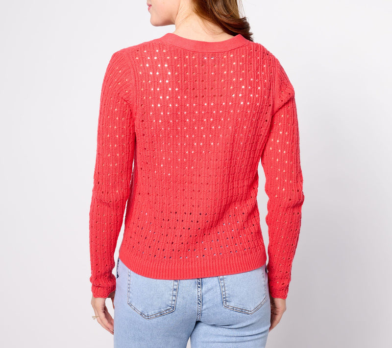 BEAUTIFUL by Lawrence Zarian Novelty Stitch Cardigan — View 8