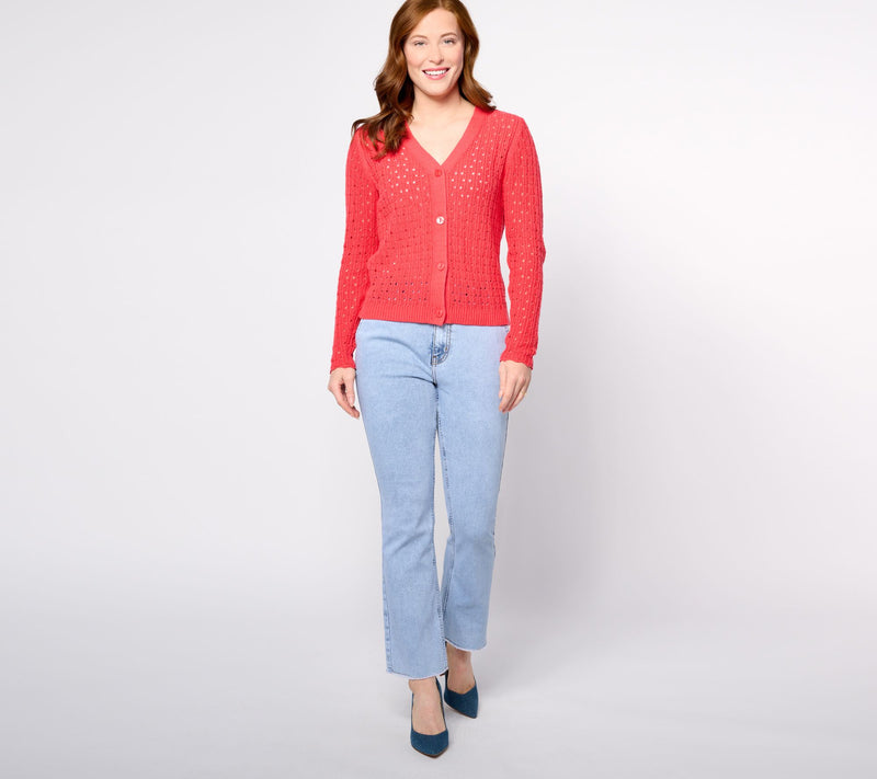 BEAUTIFUL by Lawrence Zarian Novelty Stitch Cardigan — View 9