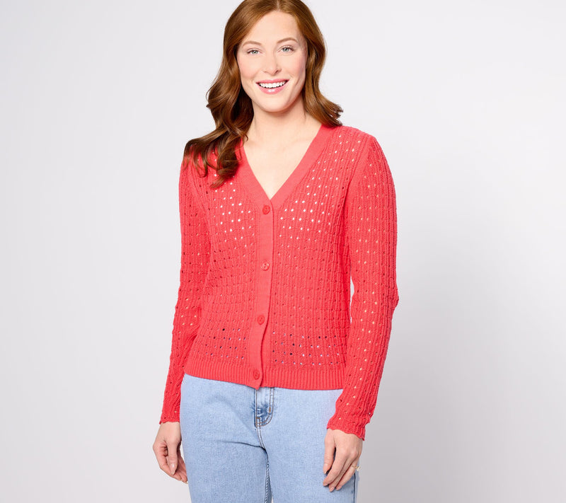 BEAUTIFUL by Lawrence Zarian Novelty Stitch Cardigan — Main view