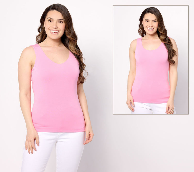 Joan Rivers Wardrobe Builders ButterSoft Dual Neckline Tank — View 21