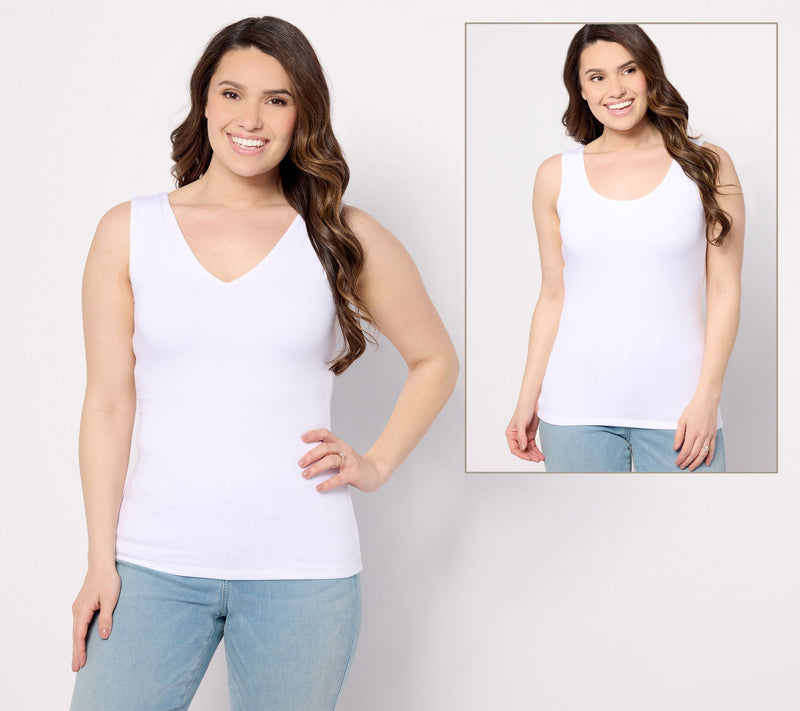 Joan Rivers Wardrobe Builders ButterSoft Dual Neckline Tank — View 22