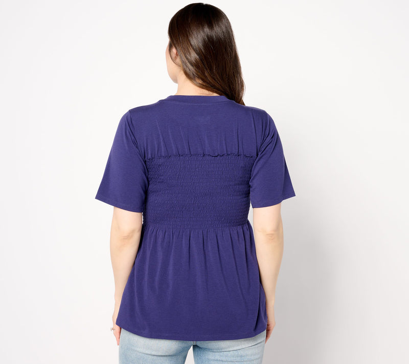 Studio Park x Vanessa Herring Ruched Peplum T-Shirt — View 3