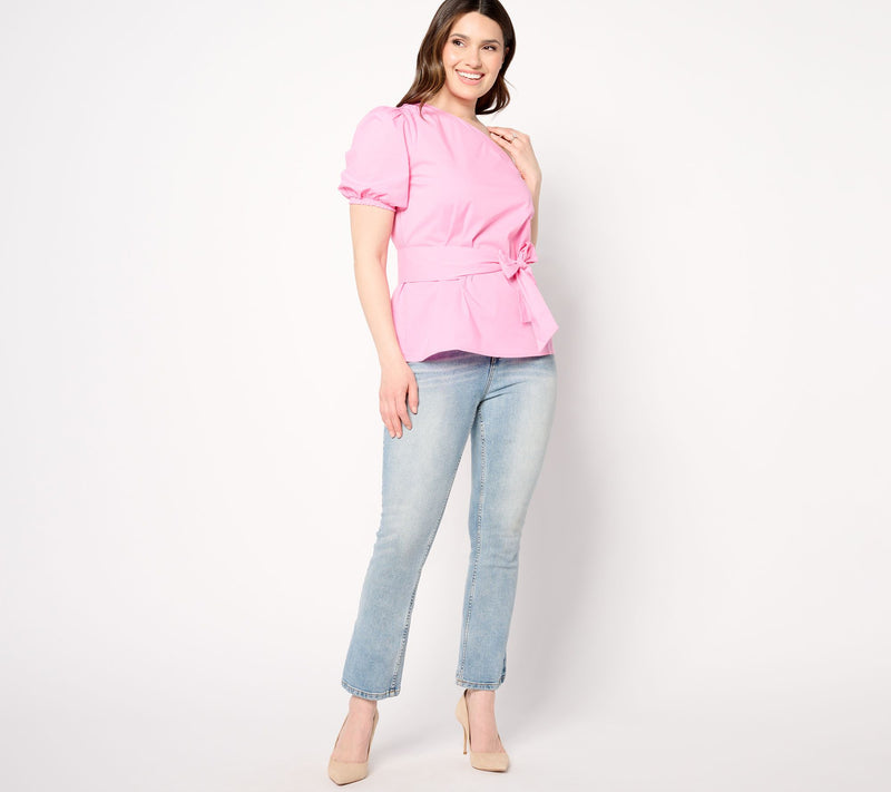 Studio Park x Vanessa Herring One Shoulder Statement Blouse — View 3