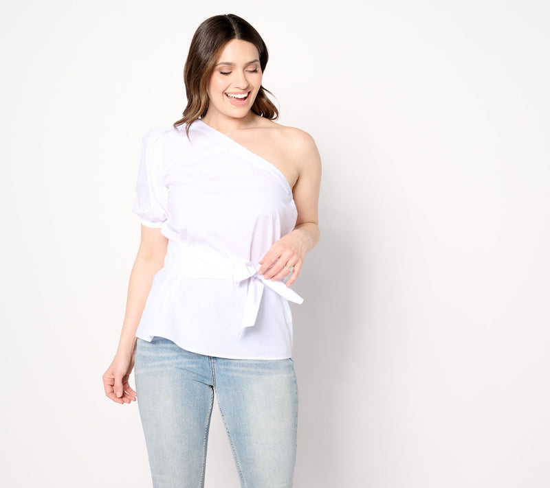Studio Park x Vanessa Herring One Shoulder Statement Blouse — View 9