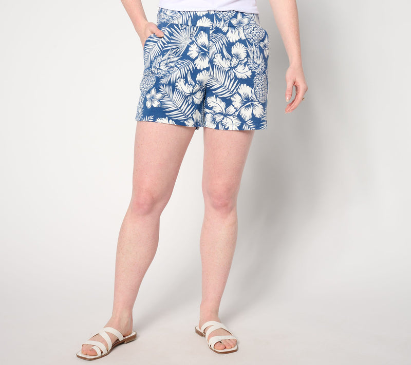 Belle by Kim Gravel Perfect Pique Pineapple 5" Short — View 5