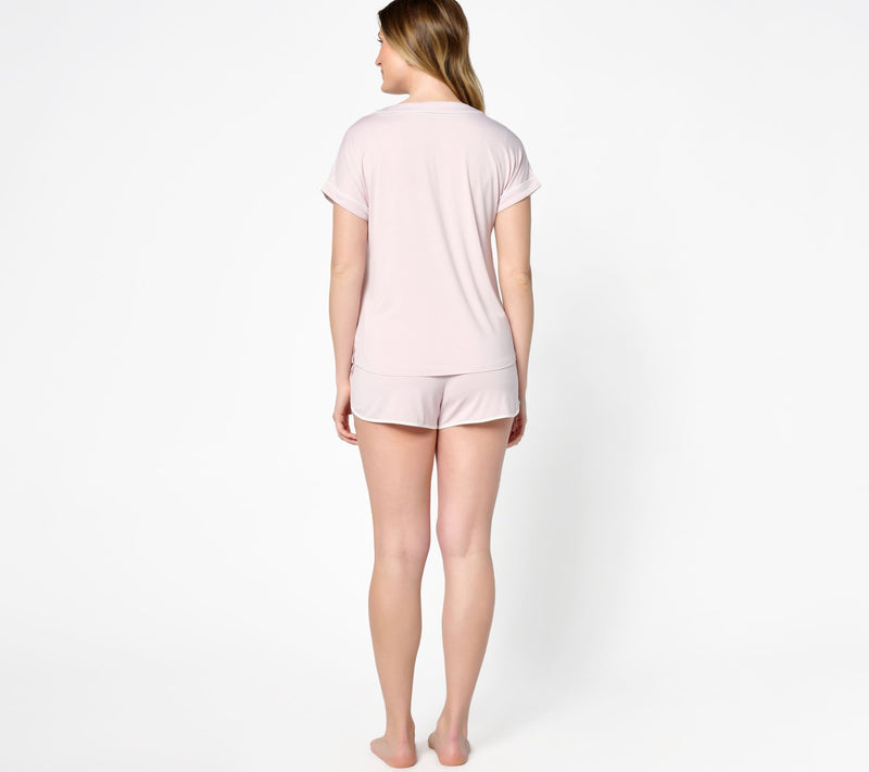 Barefoot Dreams Malibu Collection Soft Jersey Piped Lounge Set — View 8
