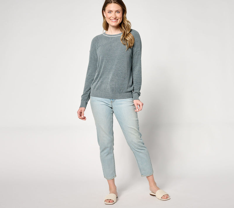 Barefoot Dreams CozyChic Ultra Lite Piped Neck Pullover — View 5