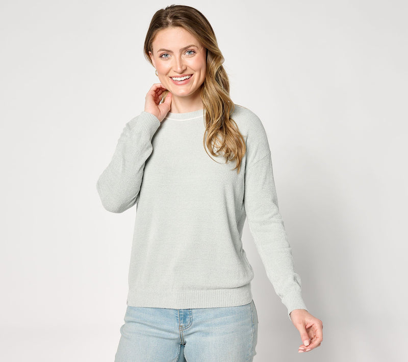 Barefoot Dreams CozyChic Ultra Lite Piped Neck Pullover — View 13