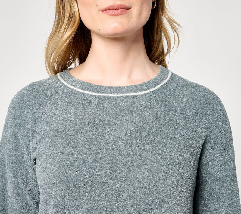 Barefoot Dreams CozyChic Ultra Lite Piped Neck Pullover — View 6